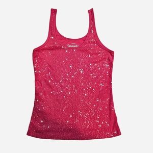 Aeropostale Sparkling Sequin Hot Pink Tank Top